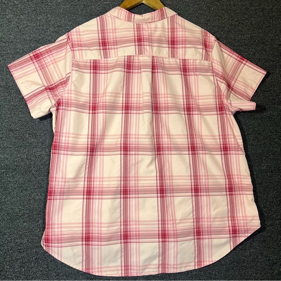 Eddie Bauer Pink Plaid Button Up Shirt, Womens XXL - Picture 6 of 7